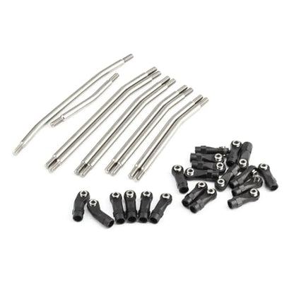 RC car Components Compatible with Axial for SCX10 for SCX10 II 90046 1/10 RC Crawler Car Upgrade Parts Metal Link Set Steering Rod End Kit(313mm) - size: 313mm
