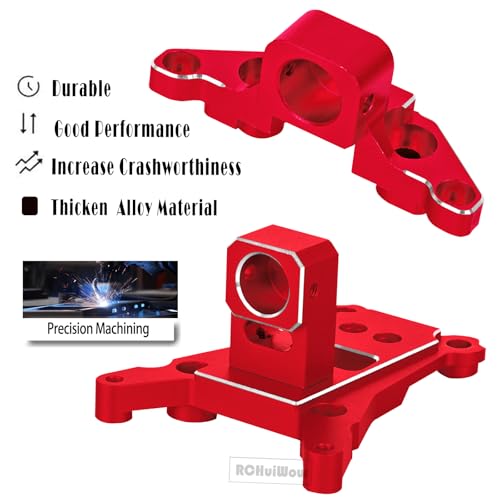 RC Chassis Brace Kit Upgrades Part for 1/10 Slash 4x4 LCG,Slash 4x4 LCG VXL,Rustler 4x4,Rustler 4x4 VXL,Alloy Aluminium w/Carbon Fibre Chassis Brace,Red - color: Red(1set)