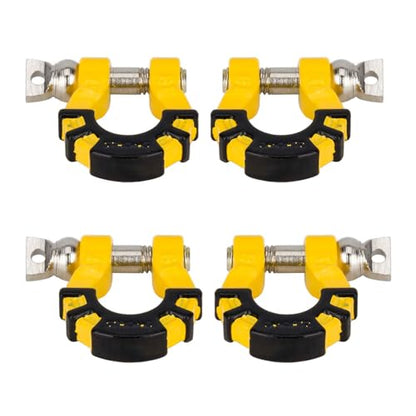 4Pcs Metal Tow Shackle Trailer Buckle for SCX10 TRX4 1/10 RC Crawler | Durable metal shackles, compatible with CC01 D90 D110 TF2. Perfect for tow hook upgrade,off-road crawler accessories.4-pack. - color: Yellow