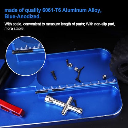 RC Screw Tray RC Repair Tool Kit Screws Hardware Fastener Tray, 17mm Hex Wheel Wrench Small Cross Hex Wrench for 1/8 1/10 1/12 1/16 1/18 1/24 Scale RC Cars Truck Crawler