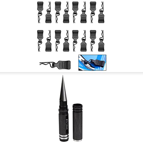 HobbyPark RC 0-14mm Hole Puncher Reamer Black & 0.7mm Rod Universal RC Car Body Clips with Pull Tabs