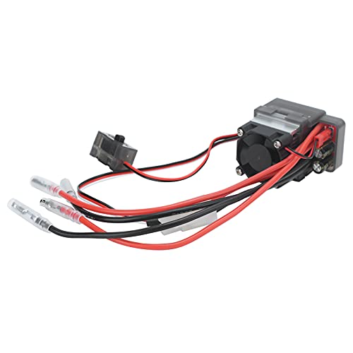 360A Waterproof Brushed ESC Electronic Speed Controller with Heat Sink Cooling Fan Heavy Duty Upgrade Replacement Part for 1/10 RC Car Crawler Truck Buggy