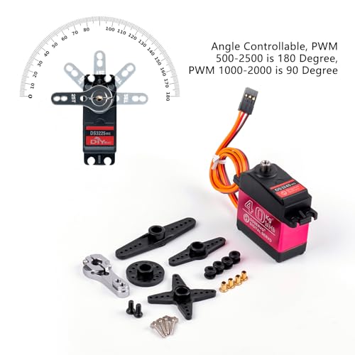 4PCS 40KG High Torque 6V Waterproof Digital Full Metal Stainless Steel Gear Motor Servo 25T Arm for DIY Anduino RC Cars Truck 180°