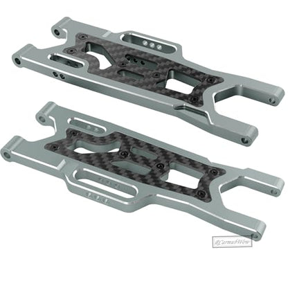 RC Alloy Suspension Arms Upgrades Part for 1/10 Outcast 4x4 4S V2 BLX,Kraton 4x4 4S V2 BLX,Front Rear A Arms Suspension Arms Hops Up,Replace ARA330711 ARA330710,Titanium - color: Titanium(4pcs)