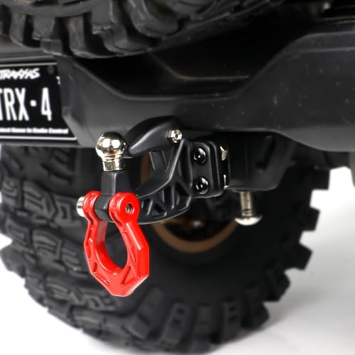 Metal Adjustable RC Trailer Hitch Tow Hook for 1/8 1/10 TRX4 SCX10 KM Tank Crawler Truck Upgrade Part Accessories(Red) - color: red