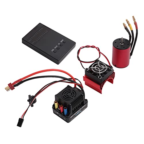 S3650 3900KV Brushless Motor 60A ESC Combo, High Torque 4 Pole 12 Slot RC Motor with Heat Sink and Programming Card for 1/10 Scale 2S 3S RC Car