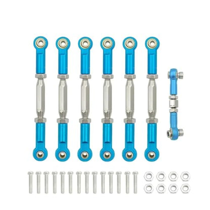for Traxxas for Slash 1/10 4X4/2WD 1 Set Metal Turnbuckle Camber Link End Adjustable Kit RC Car Upgrade Parts Replacement Parts RC Car Parts(Sky Blue) - size: Sky Blue