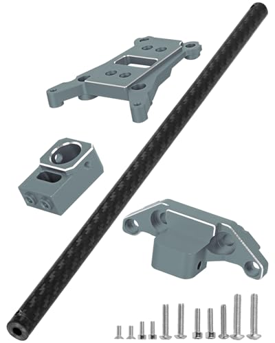 RC Chassis Brace Kit Upgrades Part for 1/10 Slash 4x4 LCG,Slash 4x4 LCG VXL,Rustler 4x4,Rustler 4x4 VXL,Alloy Aluminium w/Carbon Fibre Chassis Brace,Titanium - color: Titanium(1set)