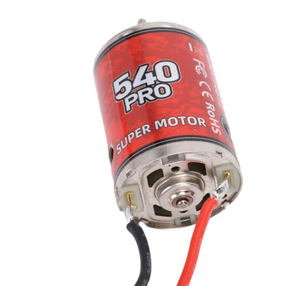 12T 540 Brushed Motor for RC Car, Low Noise Motor with Stainless Steel Housing, Replacement for RC Crawler Truck Boat