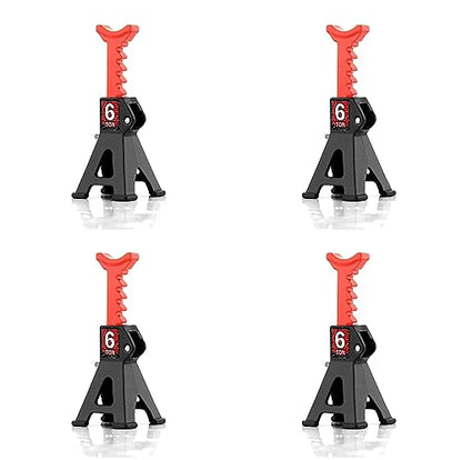 1/24 1/18 RC Toy Jack Stands, Black, 4 PCS | 6 Ton Metal Adjustable, Mini Jacks Stand, For Crawler Car, Compatible with Axial SCX24 Kyosho Tamiya HSP FCX24 TRX4M AX24 - color: Black