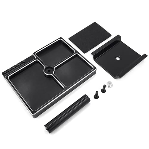 Aluminum RC Work Stand Repair Stand Workstation for Axial Scx24 FCX24 TRX4M 1/24 1/18 RC Crawler Car (Black) - color: Black