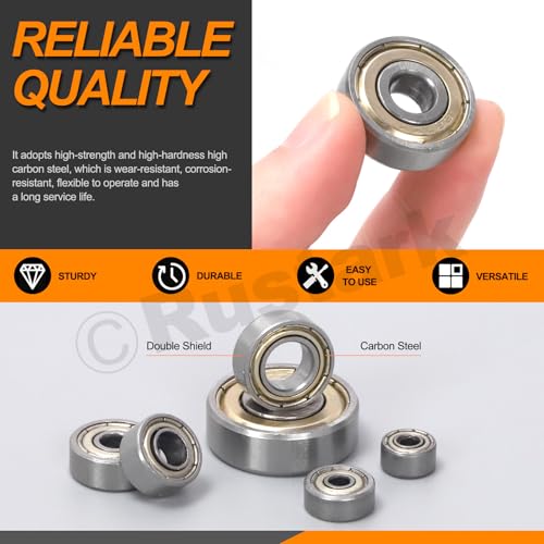 20Pcs 685ZZ High Carbon Steel Ball Bearing Deep Groove Ball Bearing Double Shielded Bearings Small Bearings for Furniture Wheels Skateboards Scooters - size: 685ZZ/0.2x0.43x0.2inch, style: high carbon steel