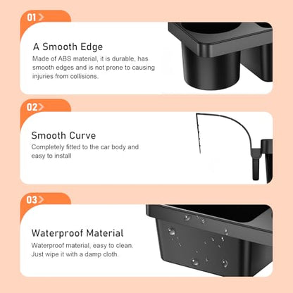 Car Window Storage Organizer, Multifunctional 2 in 1 Car Window Storage Box with Cup Holder, Universal Hanging Auto door Storage Organizer, for Sedan Truck SUV (Black)