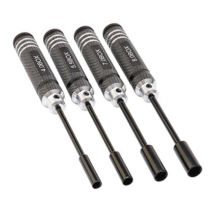 4Pcs Nut Driver Set 4.0 5.5 7.0 8.0mm Hex | RC Repair Tools, For RC Models Car Boat Airplane