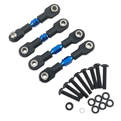Adjustable Aluminum Pull Rod Set for 1/10 4-Tec Ford Mustang RWD (Blue) | On-Road Drift,8348 10542,Turnbuckles,Steering Linkage,CNC Machined,High Strength,Precision Fit,Wear Resistant,RC Upgrade - color: Blue