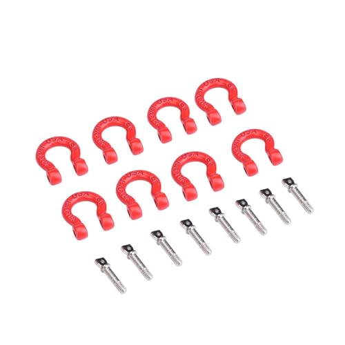 8Pcs RC Shackles for Rigging, Metal RC Tow Shackle Lock Catch, RC Car Trailer Buckle Parts, Climbing Car Tow Hook Buckle Compatible with SCX10 CC01 D90 D110 TF2