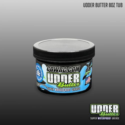 CowRC Udder Butter High Performance RC Grease, Super Waterproof Anti-Wear Lube for Gears, Axles, Bearings, Seals, Diffs & Transmissions, 8oz, Cow RC
