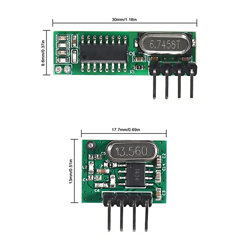 5pcs 433mhz Wireless RF Transmitter and Receiver with Antenna Ask Remote Control Module DIY Kit for Arduino