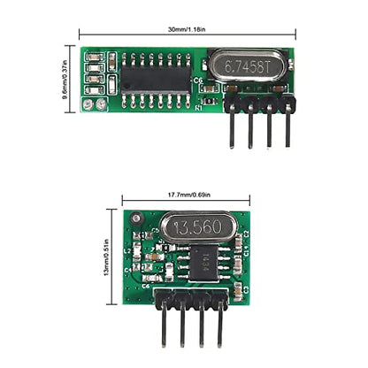 5pcs 433mhz Wireless RF Transmitter and Receiver with Antenna Ask Remote Control Module DIY Kit for Arduino