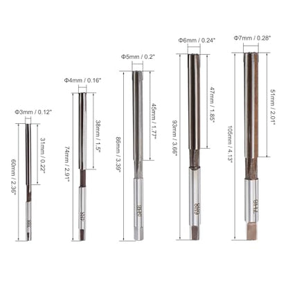 uxcell Hand Reamers Set H8 Accuracy Alloy Tool Steel 6 Flutes Straight Shank Milling Cutter Tool 10pcs (3mm, 4mm, 5mm, 6mm, 7mm, 8mm, 9mm, 10mm, 11mm, 12mm)