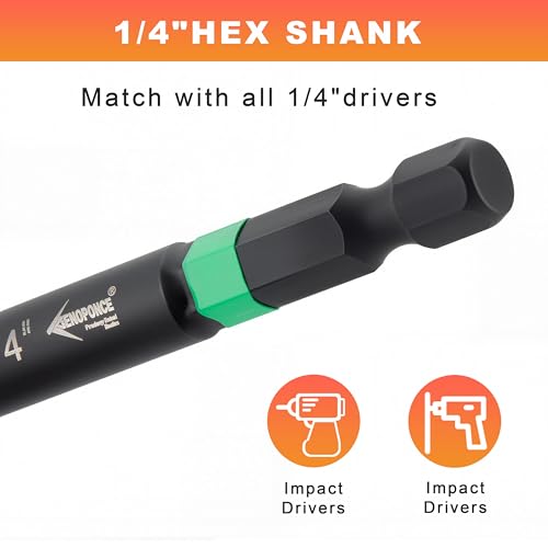 AEROFORCE 74 PCS Magnetic Nut Driver Set, Impact Drill Driver Bit 1/4" Hex Shank, SAE & Metric Cr-V Steel Power Nut Drivers with Wing Nut Driver, Impact Socket Adapters, screwdriver bits - size: 74PCS Magnetic Nut Driver Set