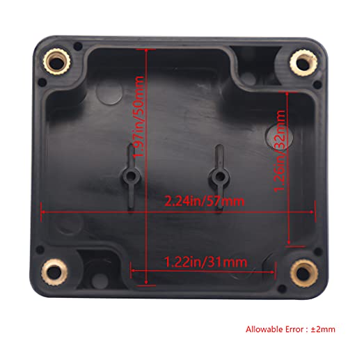 Project Box IP65 Waterproof Junction Box ABS Plastic Electrical Boxes DIY Electronic Project Case Power Enclosure 2.5”x2.3”x1.3” - color: Black, size: 2.5”x2.3”x1.3”