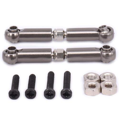 Replacement Part For 2PCS Front Upper Suspension Arm 44-55mm Tie Rod For Rc Hobby Model Car 1-12 12428 12423 Upgraded Parts Desert Buggy - (Color: Titanium) - color: Titanium