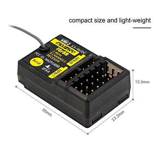 Flysky FGR8B Receiver, 2.4GHz 8CH Remote Control Receiver PWM/PPM/i-Bus Output Compatible with AFHDS 3 Transmitters and RF Modules PL18/ NB4 /NB4 Lite/ FRM302 (FS-FGR8B Receiver) - style: FS-FGR8B Receiver