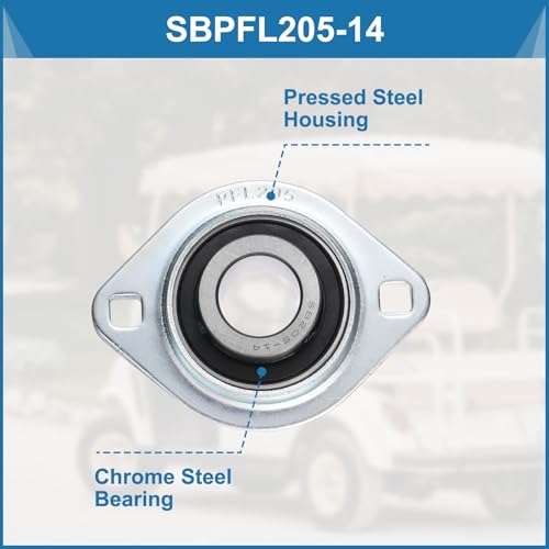 uxcell 2Pcs SBPFL205-14 Pillow Block Bearings 7/8" Bore Bearing Units Steel Flange Mounted Bearing Housing with Wrench - size: SBPFL205-14 (7/8" ID)