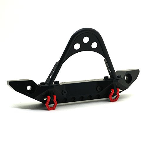 Maleonn RC Metal Front Bumper with LED Light and Tow Hook for 1/10 RC Crawler Car TRX-4 SCX10 SCX10 II 90046 SCX10 III AXI03007 Accessories Upgrades Parts