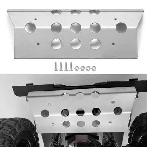 Stainless Steel RC Skid Plate Rear Bumper Protector Chassis Guard Board Protector Plate Protection Compatible with 1/10 TRX6 TRX-6 RC Crawler Car Upgrade Parts | RC Car Chassis Guard Board Protector Plate Protection Compatible with 1/10 TRX-6 RC Crawler C