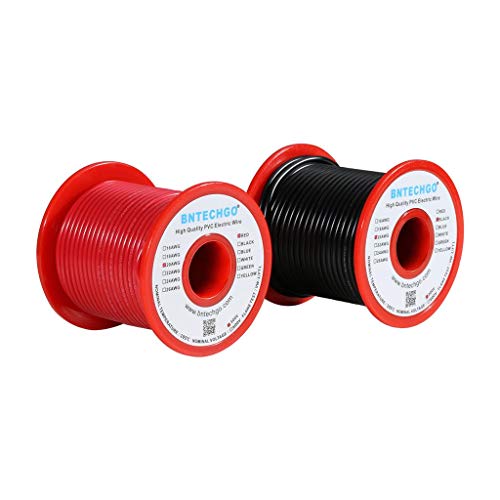 BNTECHGO 20 Gauge PVC 1007 Solid Electric Wire Red and Black Each 100 ft 20 AWG 1007 Hook Up Tinned Copper Wire - color: Red and Black, size: 20 Gauge 100ft