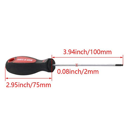 Utoolmart 2mm x 100mm Ball Head Precision Screwdriver Hex Design Wrench Hand Tool 2Pcs - color: 2pcs, size: 2×100×75mm