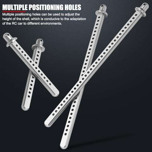 4Pcs RC Car Shell Column Aluminum Alloy Front Rear Extended Body Post Mount Shell for Axial SCX10 90046 1/10