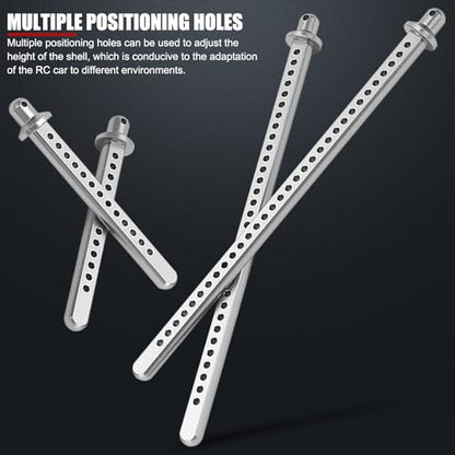 4Pcs RC Car Shell Column Aluminum Alloy Front Rear Extended Body Post Mount Shell for Axial SCX10 90046 1/10