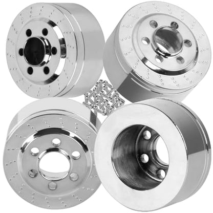 4Pcs 100g Stainless Steel Heavy Duty Wheel Weights Upgrades Part for 1/10 SCX10 SCX10 II 90046 SCX10 III TRX4 D90 RC Crawler Car 1.9 & 2.2 Beadlock Wheels Balance Weights