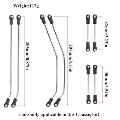 RC Frame Chassis Kit,LCG Carbon Fiber Frame Rail LCG Chassis Kit with Ultralight Portal Transmission Skid Plate for 1/10 RC Crawler Capra SCX10 (Links Kit) - style: Links Kit