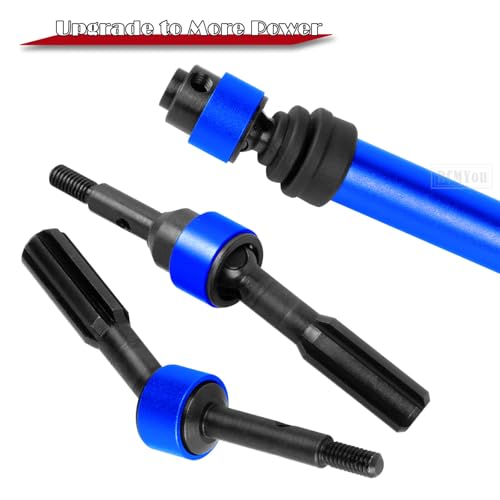 RC Drive Shaft CVD Axles Upgrades Part for 1/10 Slash VXL 4X4,Rustler VXL 4X4,Stampede VXL 4X4,#45 Steel Front Rear Driveshaft with Hex,Navy Blue - color: Blue - Upgrades Part