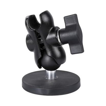 66mm Diameter Round Heavy-Duty Magnetic Base Mount for RAM Mounts | 66 lb Magnetic Force, 1" Rubber Ball & Short Aluminum Alloy Double Socket Arm, Universal 1-inch ball mounting system