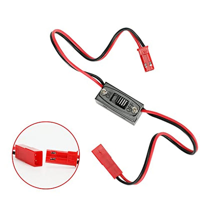 5-Pack RC Connector Cables - On/Off Switch, JST & JR Y Parallel Adapters for Traxxas, Axial Car, Crawler Truck - ESC, Battery, Motor, Fan & Light Compatibility