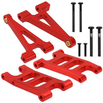 Share Goo ShareGoo Aluminum Front Rear Swing Arm & Steering Knuckle Kit & Shock Absorbers & Shock Tower Mount Compatible with 1/14 MJX Hyper Go 14301 14302 RC Upgrade Parts (Red) - color: Red
