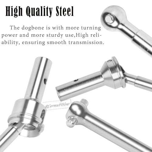 RC Axles Widen Driveshafts Upgrades Part for 1/8 Typhon 6S,Steel #45 Front Rear Drive Shafts,Center CVD Dogbone,Diff Outdrives,Silver - color: Silver(6pcs)