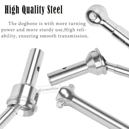RC Axles Widen Driveshafts Upgrades Part for 1/8 Typhon 6S,Steel #45 Front Rear Drive Shafts,Center CVD Dogbone,Diff Outdrives,Silver - color: Silver(6pcs)