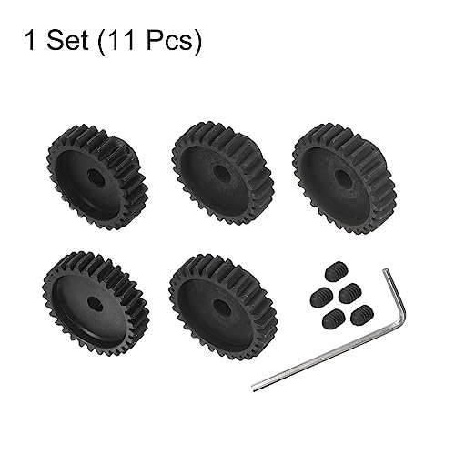 HARFINGTON Mod 1 M1 Pinion Motor Gear Set 5pcs 26T 27T 28T 29T 30T Fit 5mm RC Motor Shaft M1 Pitch Gears for RC Car, with Hex Key - style: 26T 27T 28T 29T 30T