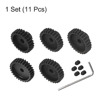 HARFINGTON Mod 1 M1 Pinion Motor Gear Set 5pcs 26T 27T 28T 29T 30T Fit 5mm RC Motor Shaft M1 Pitch Gears for RC Car, with Hex Key - style: 26T 27T 28T 29T 30T