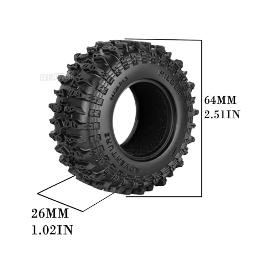 RC 1.3 Soft Silicone Rubber Wheel Tires for 1/18 TRX4M/Ascent-18/FMS 1/24 SCX24 RC Crawler,1.3" Soft Mud Terrain/Rock Crawling/Swamp Claw Mud Terrain/Road RC Tires 4Pcs,Style (B) - style: 4Pcs 1.3 Rubber Wheel - (B)