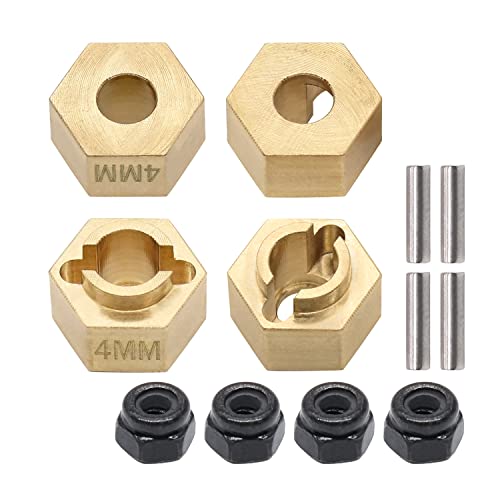 Brass Wheel Hex Hub 4mm Extenders Adaptor Set for 1/18 TRX4M Upgrade Parts RC Crawler Car - size: 4MM