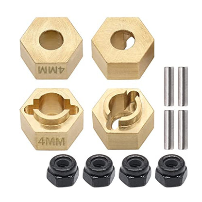 Brass Wheel Hex Hub 4mm Extenders Adaptor Set for 1/18 TRX4M Upgrade Parts RC Crawler Car - size: 4MM