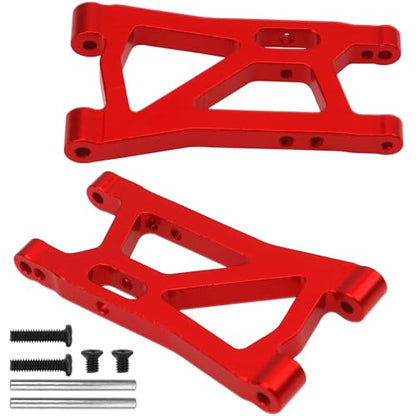ShareGoo Metal Swing Arms Steering Knuckle Carrier & Steering Assembly Upgrade Parts Compatible with Remo Hobby Smax 1621 1625 1631 1635 1651 1655 1/16 RC Car (Red) - color: Red