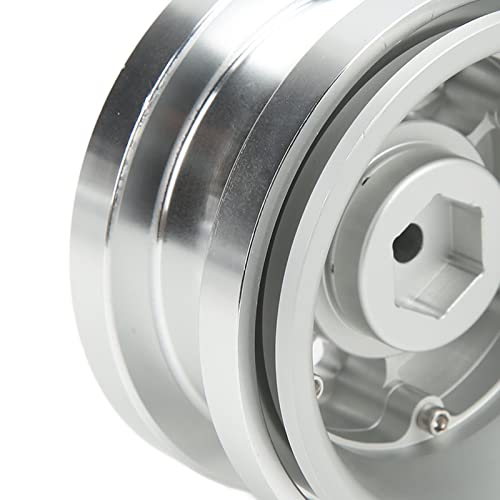 VBESTLIFE 4 PCS 2.9 Inch Wheels 12 Hole Alloy Wheels, 1/6 RC Car Wheels for AXAIL SCX6 1/6 RC Car - color: Silver